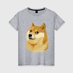 Футболка хлопковая женская Doge, цвет: меланж