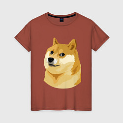 Футболка хлопковая женская Doge, цвет: кирпичный