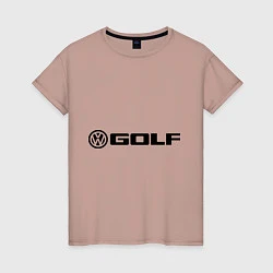 Футболка хлопковая женская Volkswagen Golf, цвет: пыльно-розовый