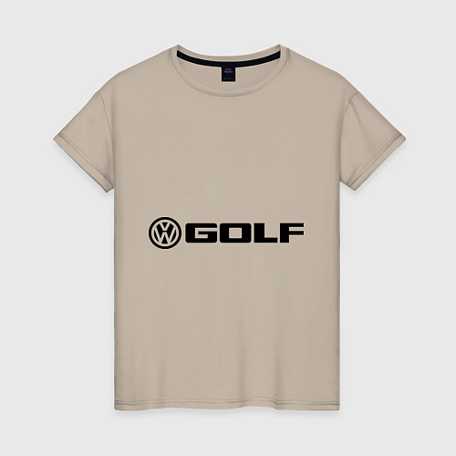 Женская футболка Volkswagen Golf / Миндальный – фото 1