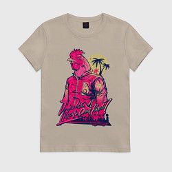 Футболка хлопковая женская Hooking Over People?, цвет: миндальный