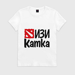 Футболка хлопковая женская Изи катка, цвет: белый