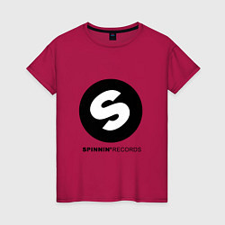 Футболка хлопковая женская Spinnin records, цвет: маджента