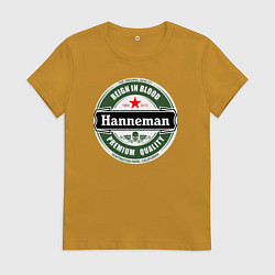 Футболка хлопковая женская Hanneman, цвет: горчичный