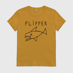 Футболка хлопковая женская Flipper, цвет: горчичный