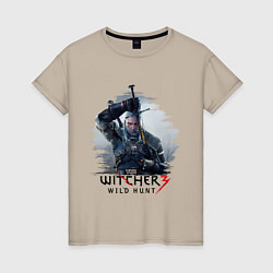 Футболка хлопковая женская The Witcher 3, цвет: миндальный