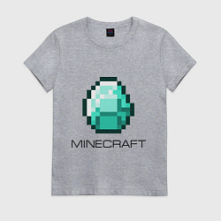 Футболка хлопковая женская Minecraft Diamond, цвет: меланж