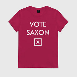 Футболка хлопковая женская Vote Saxon, цвет: маджента