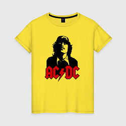 Футболка хлопковая женская AC/DC Madness, цвет: желтый