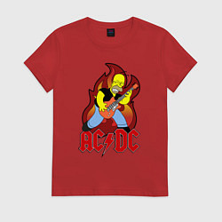 Женская футболка AC/DC Homer