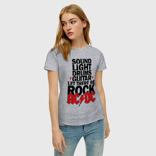 Женская футболка AC/DC Rock / Меланж – фото 3