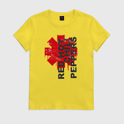 Футболка хлопковая женская Red Hot Chili Peppers, цвет: желтый