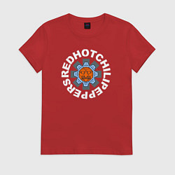 Футболка хлопковая женская Red hot chili peppers, цвет: красный