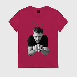 Футболка хлопковая женская House Brain, цвет: маджента