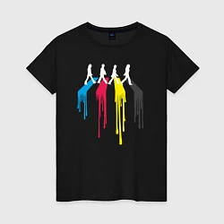 Футболка хлопковая женская Abbey Road Colors, цвет: черный