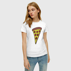 Футболка хлопковая женская Pizza man, цвет: белый — фото 2