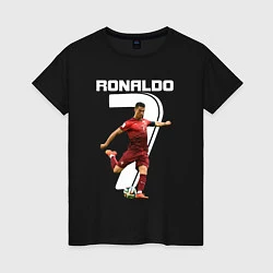 Футболка хлопковая женская Ronaldo 07, цвет: черный