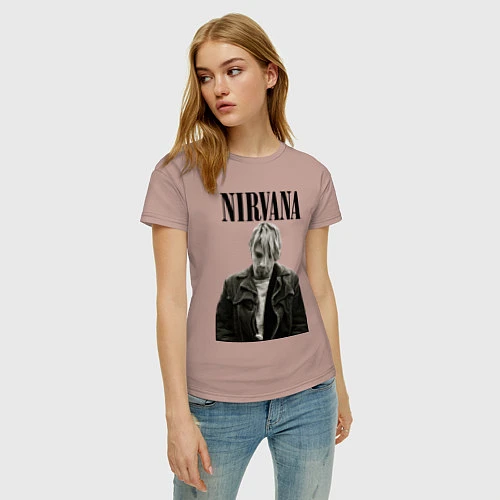 Женская футболка Kurt Cobain: Young / Пыльно-розовый – фото 3