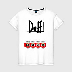 Футболка хлопковая женская DUFF-Man, цвет: белый