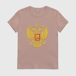 Женская футболка Герб России: золото