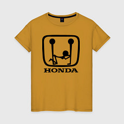 Футболка хлопковая женская Honda Logo Sexy, цвет: горчичный