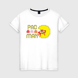 Футболка хлопковая женская Pac-Man: Breakfast, цвет: белый