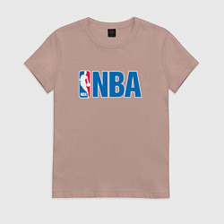Футболка хлопковая женская NBA, цвет: пыльно-розовый