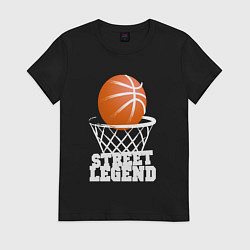 Футболка хлопковая женская Баскетбол, цвет: черный