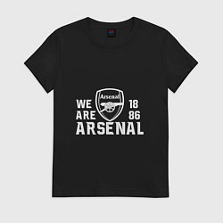 Футболка хлопковая женская We are Arsenal 1886, цвет: черный