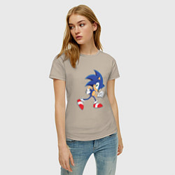 Футболка хлопковая женская Sonic the Hedgehog, цвет: миндальный — фото 2