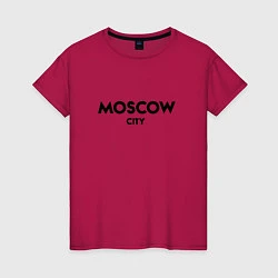 Футболка хлопковая женская Moscow City, цвет: маджента