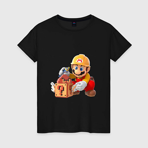 Женская футболка Super Mario: Builder / Черный – фото 1