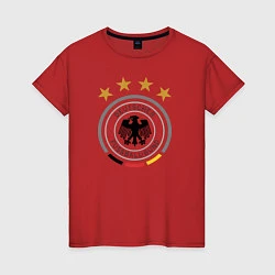 Футболка хлопковая женская Deutscher Fussball-Bund, цвет: красный