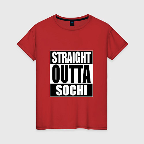 Женская футболка Straight Outta Sochi / Красный – фото 1