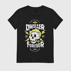 Футболка хлопковая женская Dweller Forever, цвет: черный