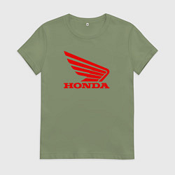 Футболка хлопковая женская Honda Red, цвет: авокадо
