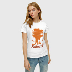 Футболка хлопковая женская Fallout 4: Atomic Bomb, цвет: белый — фото 2