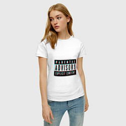 Футболка хлопковая женская Parental advisory, цвет: белый — фото 2