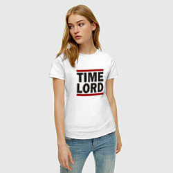 Футболка хлопковая женская Time Lord, цвет: белый — фото 2