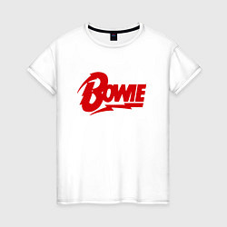 Футболка хлопковая женская Bowie Logo, цвет: белый