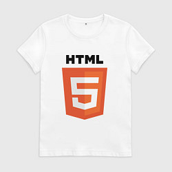 Футболка хлопковая женская HTML5, цвет: белый