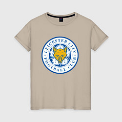 Футболка хлопковая женская Leicester City FC, цвет: миндальный