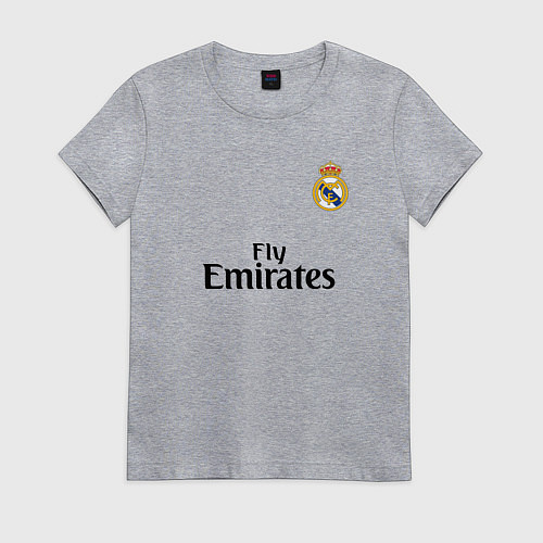 Женская футболка Real Madrid: Fly Emirates / Меланж – фото 1