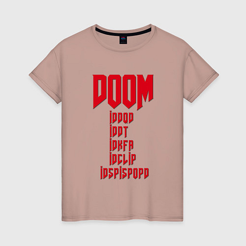 Женская футболка DOOM: Idspispopd / Пыльно-розовый – фото 1