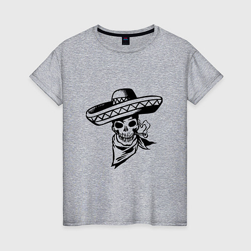 Женская футболка Мексиканский череп / Меланж – фото 1
