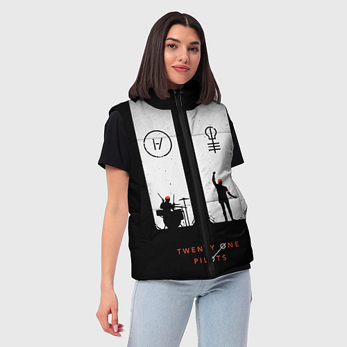 Женский жилет Twenty One Pilots: Lines / 3D-Светло-серый – фото 3