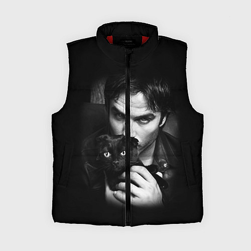 Женский жилет Деймон Сальваторе с котом / 3D-Красный – фото 1