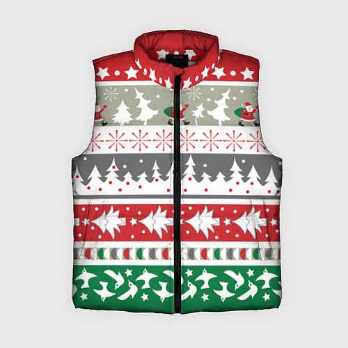 Женский жилет Новогодний орнамент / 3D-Красный – фото 1