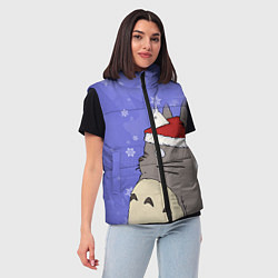 Женский жилет Тоторо и снег, цвет: 3D-черный — фото 2