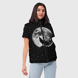 Женский жилет Лунный волк, цвет: 3D-черный — фото 2
